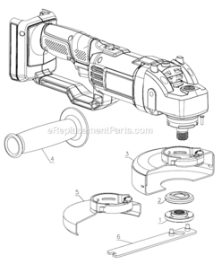 Page A Diagram and Parts List for PCC761B Type 1 Porter Cable Angle Grinder